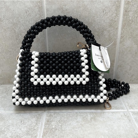 kate spade Handbags - Kate Spade Black and White Beaded Mini Bag